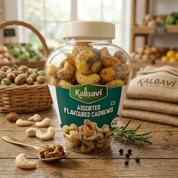 Kalbavi Assorted Flavored Cashews Jar 250g