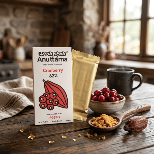 Anuttama Cranberry Artisanal Dark Chocolate