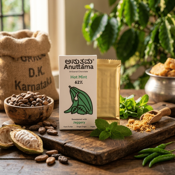Anuttama Hot Mint 62% Artisanal Dark Chocolate