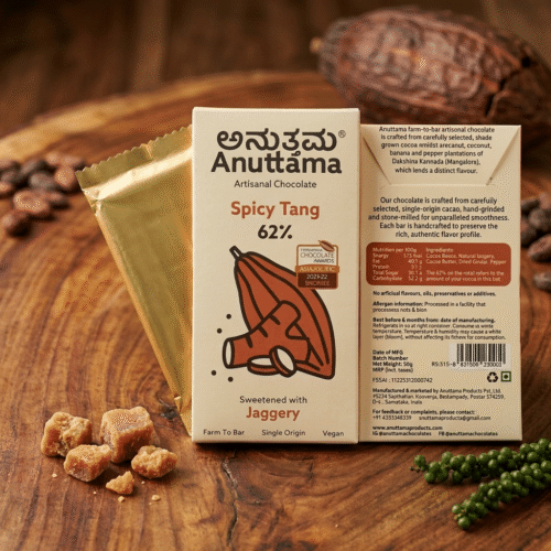 Anuttama Spicy Tang 62% Artisanal Dark Chocolate